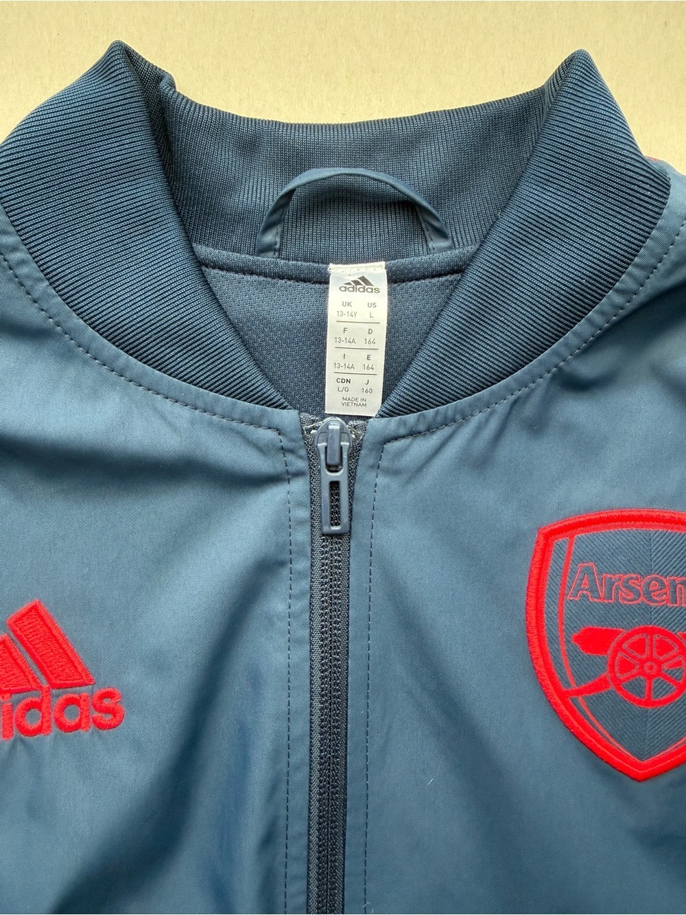 Adidas Arsenal Anthem Jacket Gunners Navy Size Youth 13-14 - Picture 8 of 12